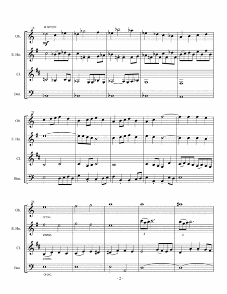 Fugue for Four Winds Woodwind Quartet scores gallery preview page 2