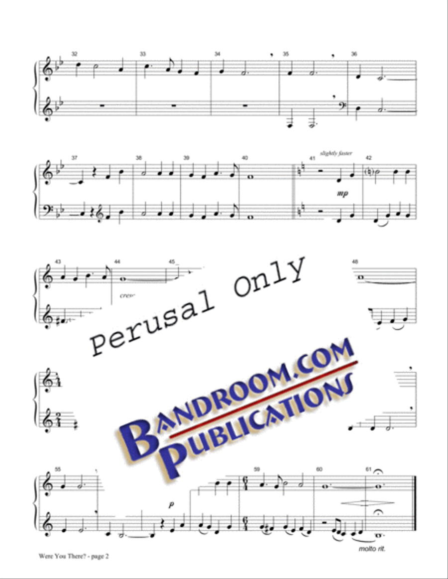 WERE YOU THERE? - spiritual - arranged for horn duet (French horn) Brass Duet scores gallery preview page 2
