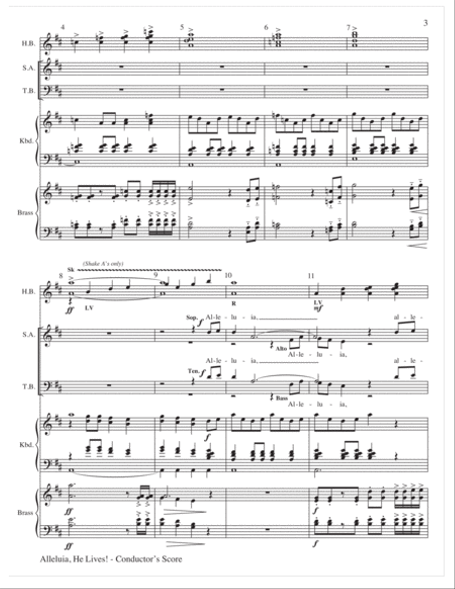 Alleluia, He Lives! Alleluia, He Lives! Handbell Choir scores gallery preview page 3