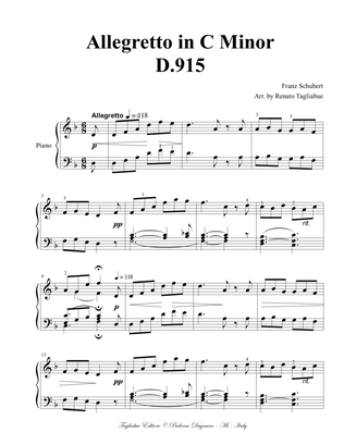 ALLEGRETTO IN C MINOR - D.915 (Facilitated in D minor)
