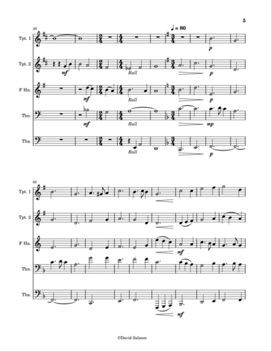 Christmas Medley for 5 Brass Horn scores gallery preview page 5