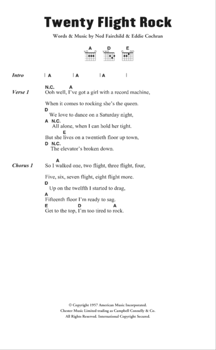 Twenty Flight Rock Guitar scores gallery preview page 1
