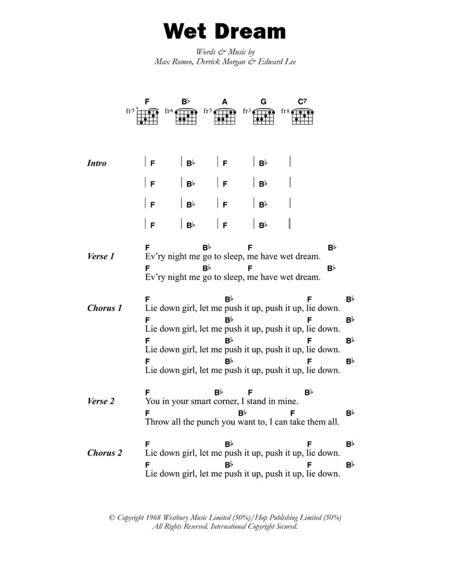 Wet Dream Wet Dream Guitar scores gallery preview page 1