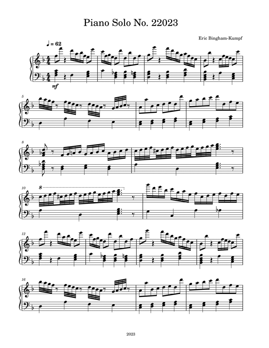 Piano Solo No. 22023 Piano Solo scores gallery preview page 1