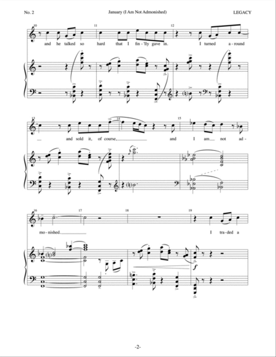 January (I Am Not Admonished) Piano, Vocal scores gallery preview page 2