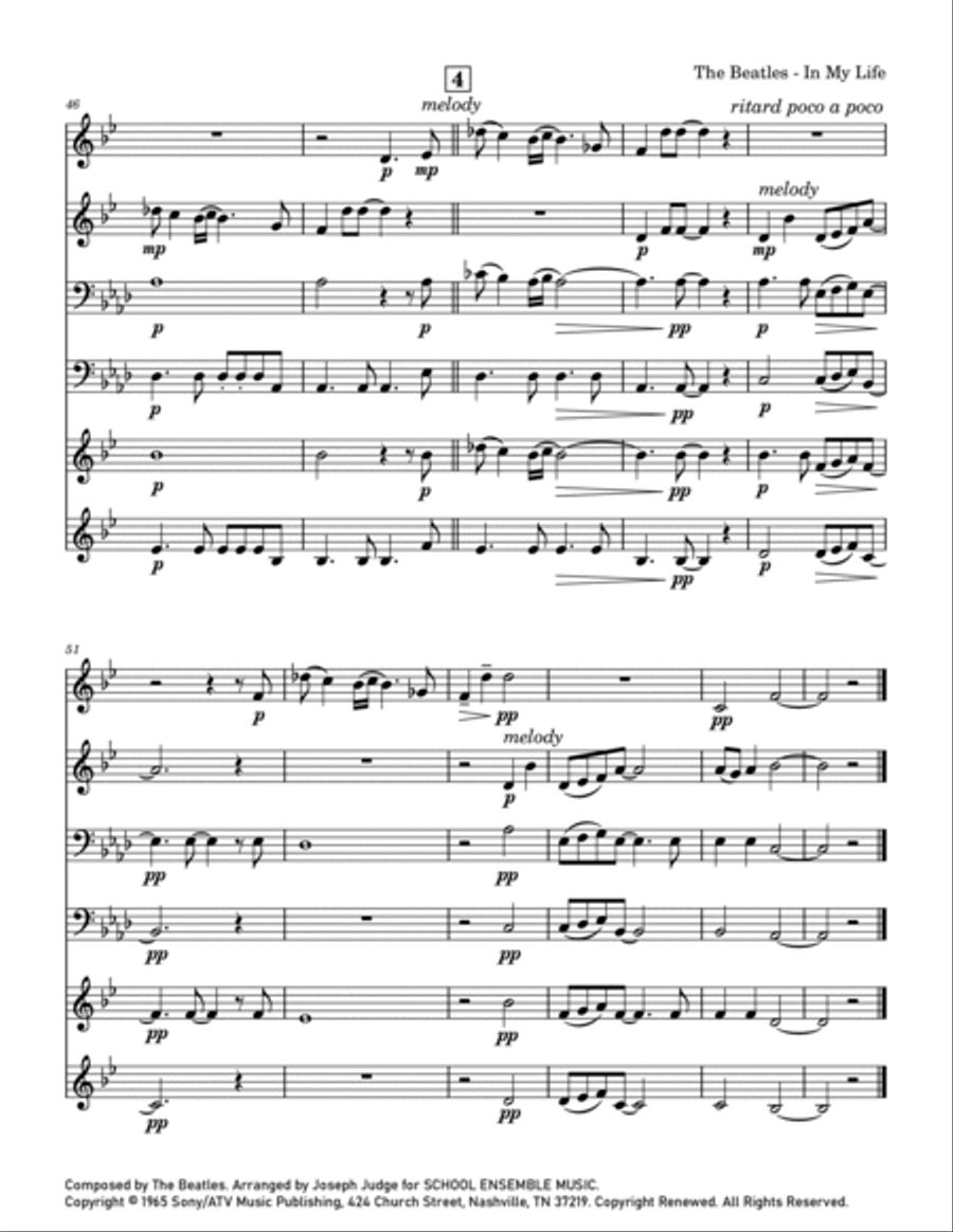 In My Life Chamber Music scores gallery preview page 6