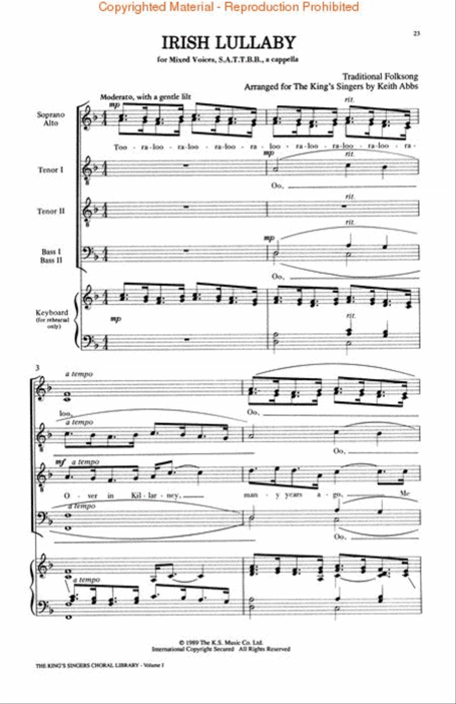 The King's Singers Choral Library (Vol. I) (Collection) 4-Part scores gallery preview page 4
