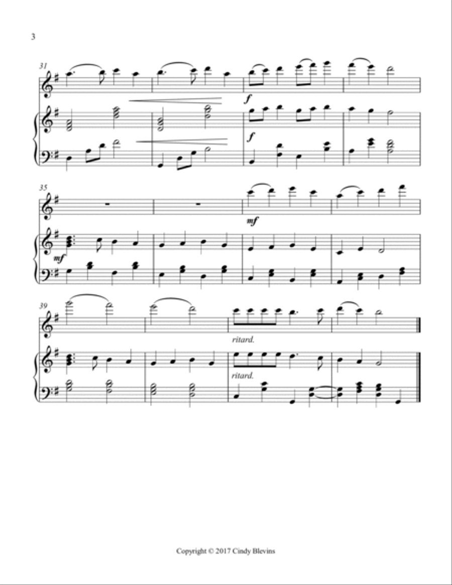 Deck the Halls, for Piano and Flute Flute Solo scores gallery preview page 4