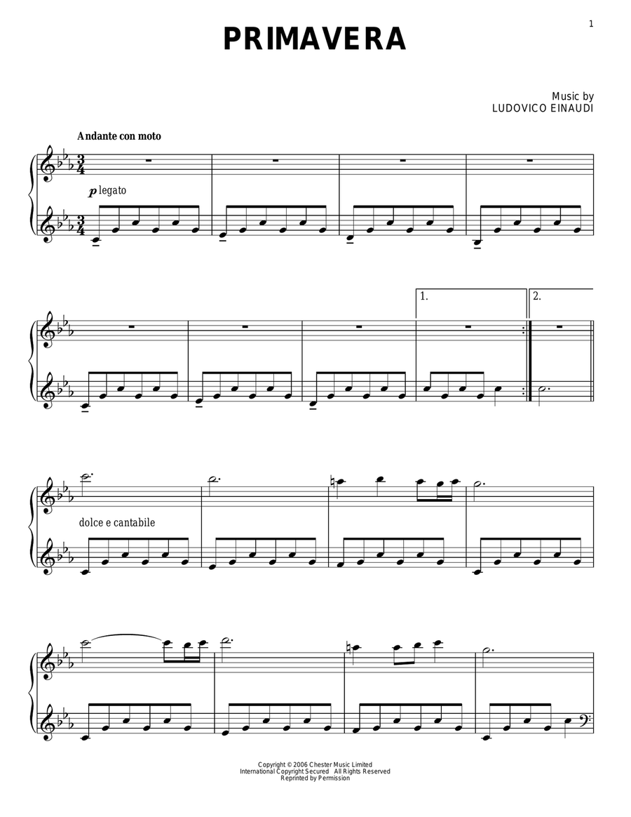 Primavera Primavera Piano Solo scores gallery preview page 1