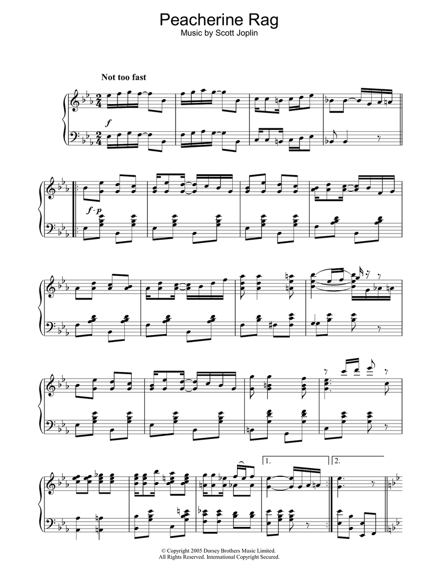 Peacherine Rag Piano Solo scores gallery preview page 1