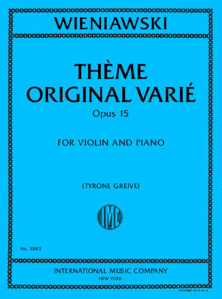 Book cover for Theme Original Varie, Op.15