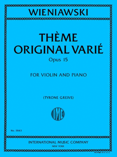 Theme Original Varie, Op.15