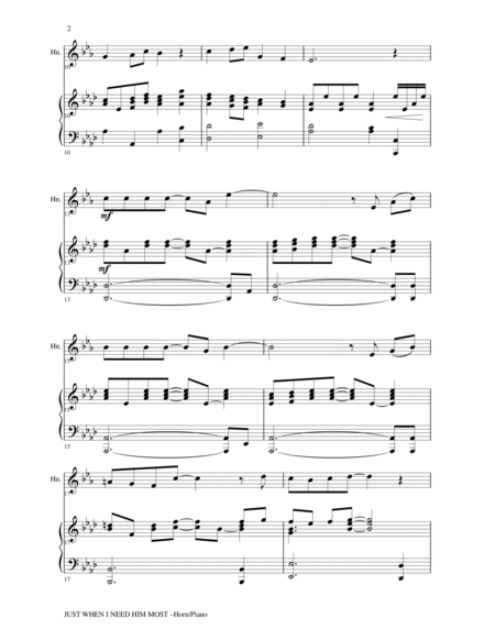 Gary Lanier: 3 BEAUTIFUL HYMNS, Set III (Duets for Horn in F & Piano) image number null