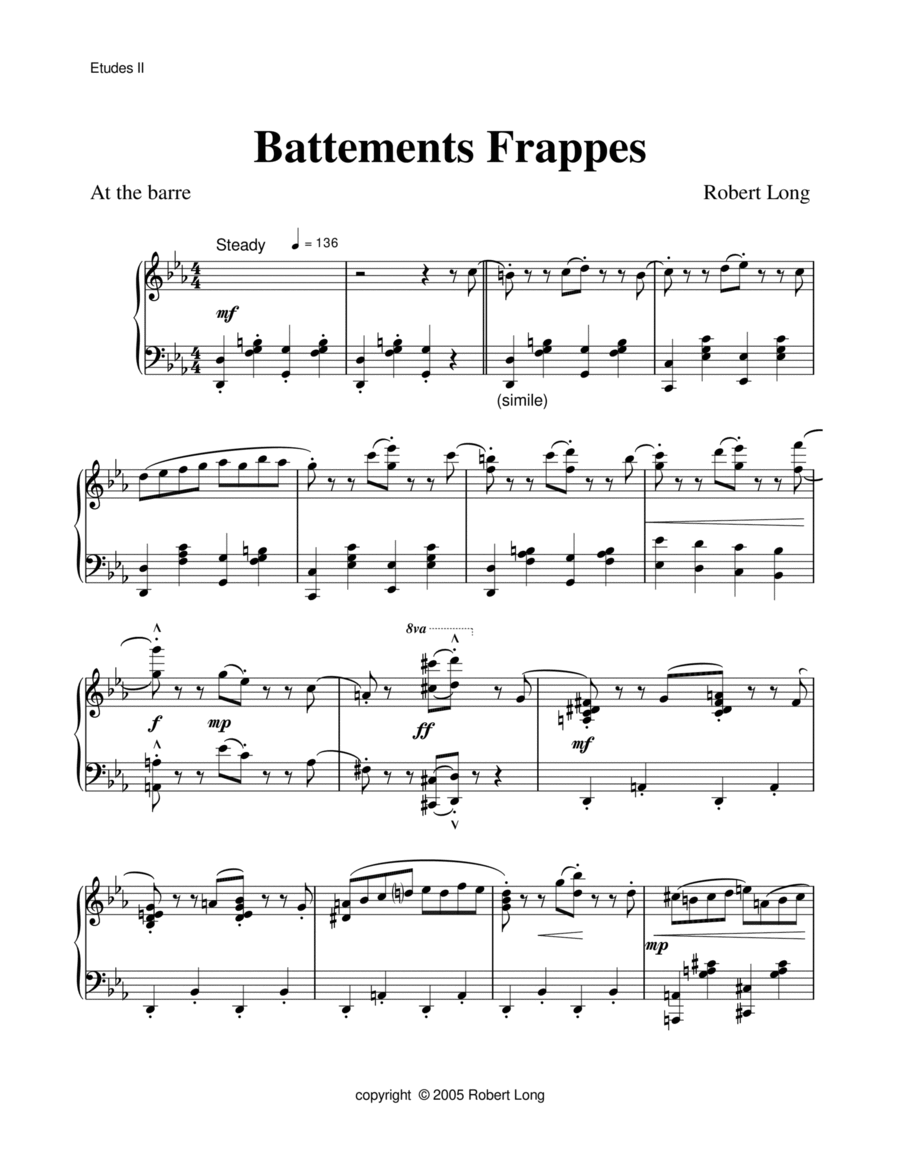 Ballet Piano Sheet Music: Battements Frappes from Etudes II image number null