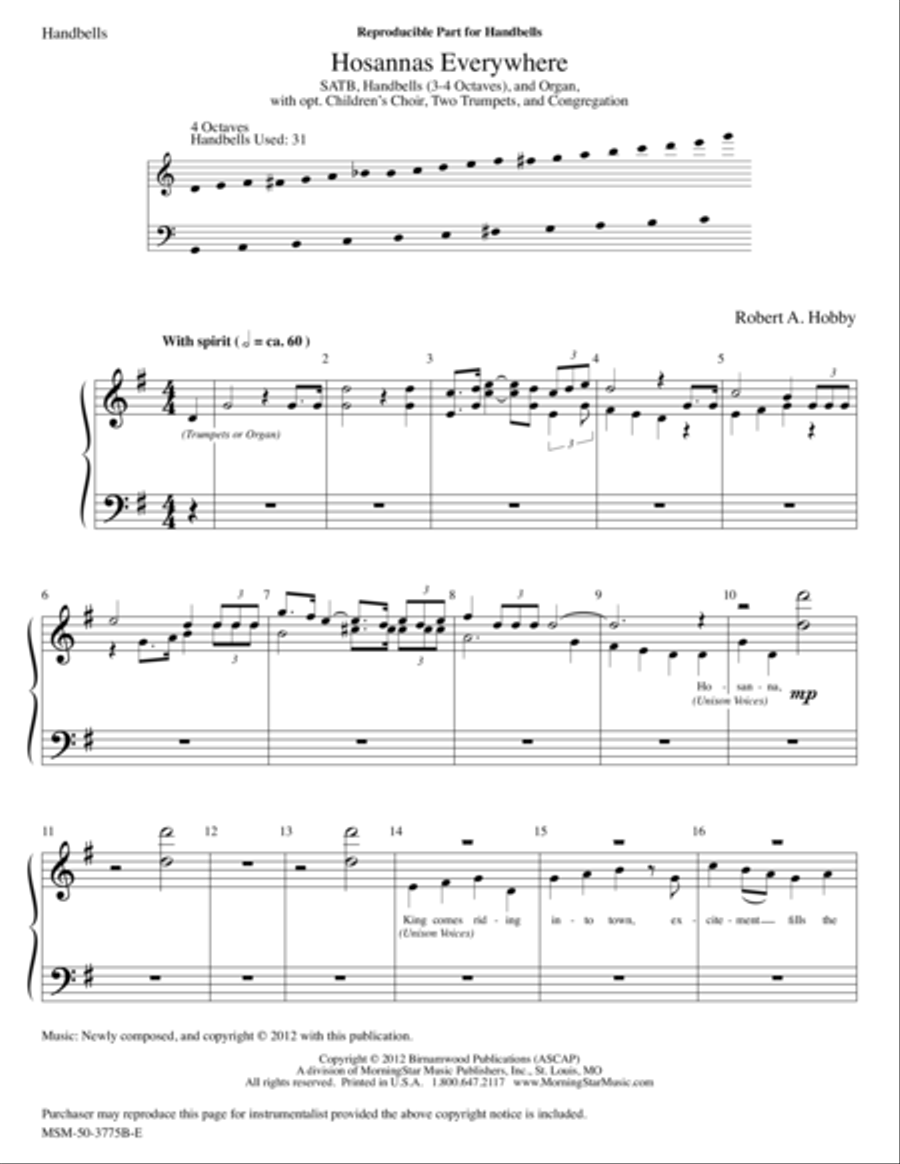 Hosannas Everywhere Choir scores gallery preview page 1
