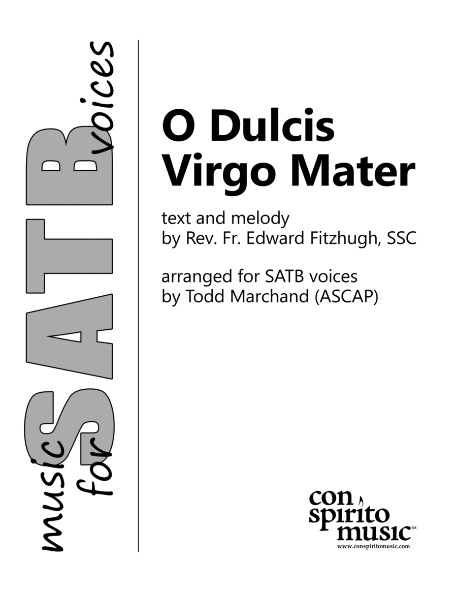 O Dulcis Virgo Mater (anthem for Holy Week) — SATB voices 4-Part scores gallery preview page 1