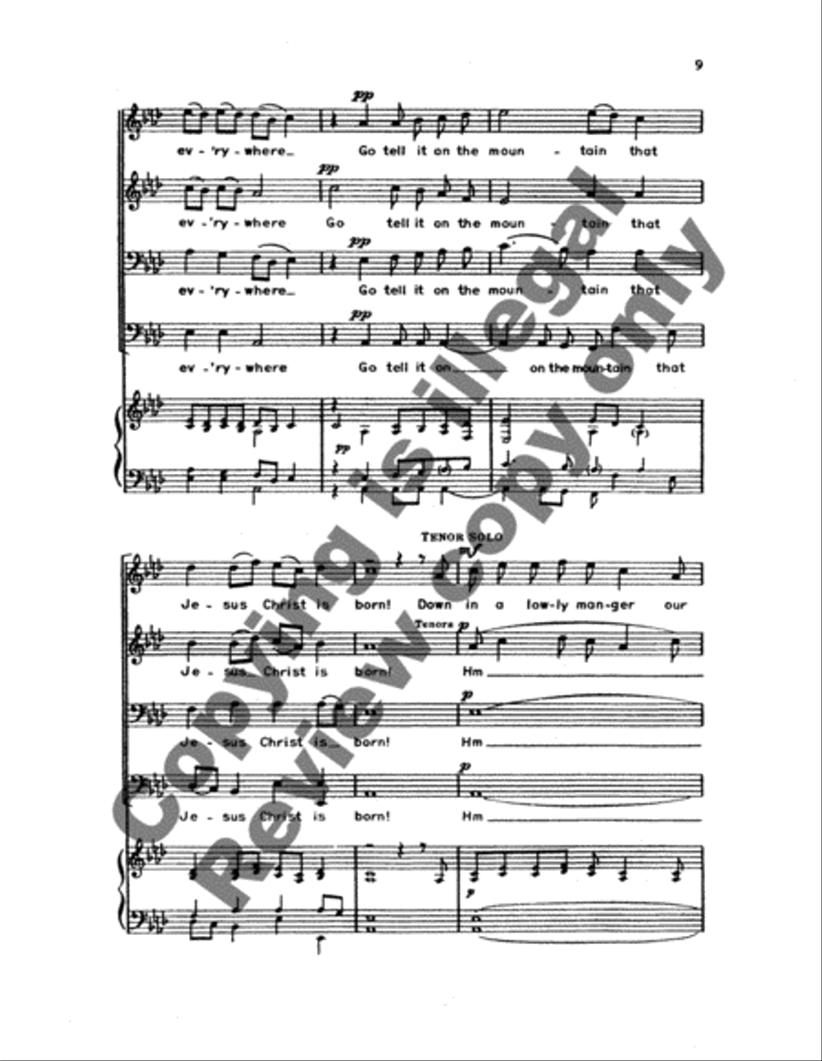 Go Tell It on the Mountain TTBB scores gallery preview page 6