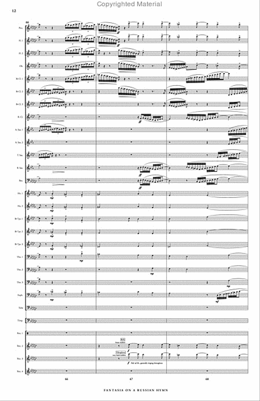 Fantasia on a Russian Hymn Concert Band scores gallery preview page 13
