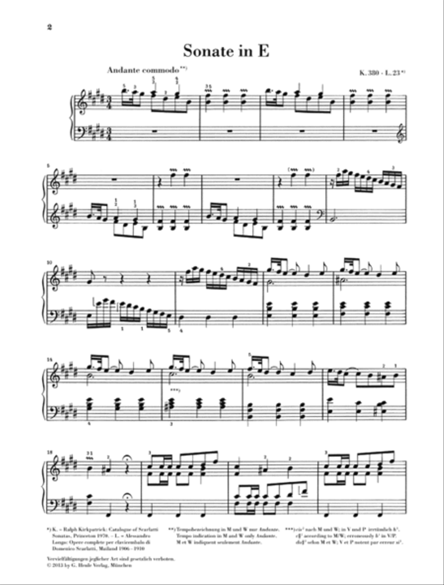 Piano Sonata in E Major, K. 380, L. 23 Piano Solo scores gallery preview page 2