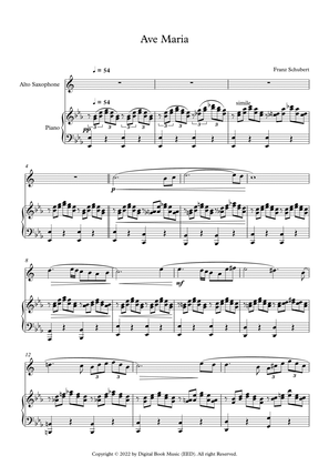 Book cover for Ave Maria - Franz Schubert (Alto Sax + Piano)