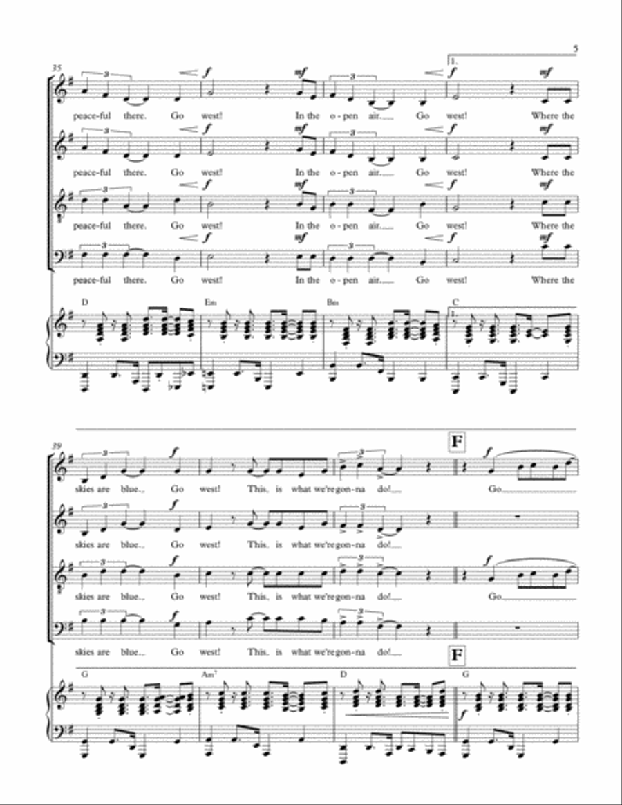 Go West Go West 4-Part scores gallery preview page 5