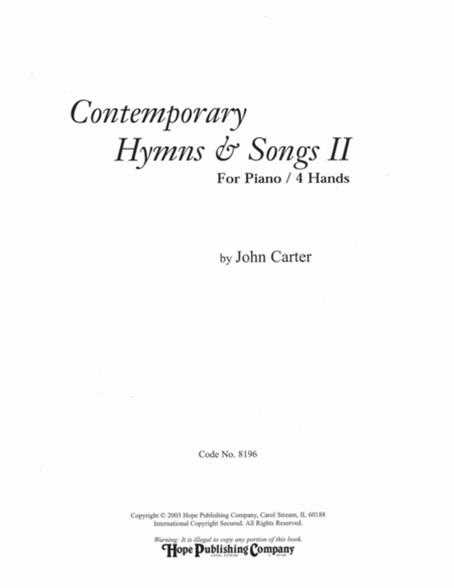 Contemporary Hymns & Songs II-Digital Download