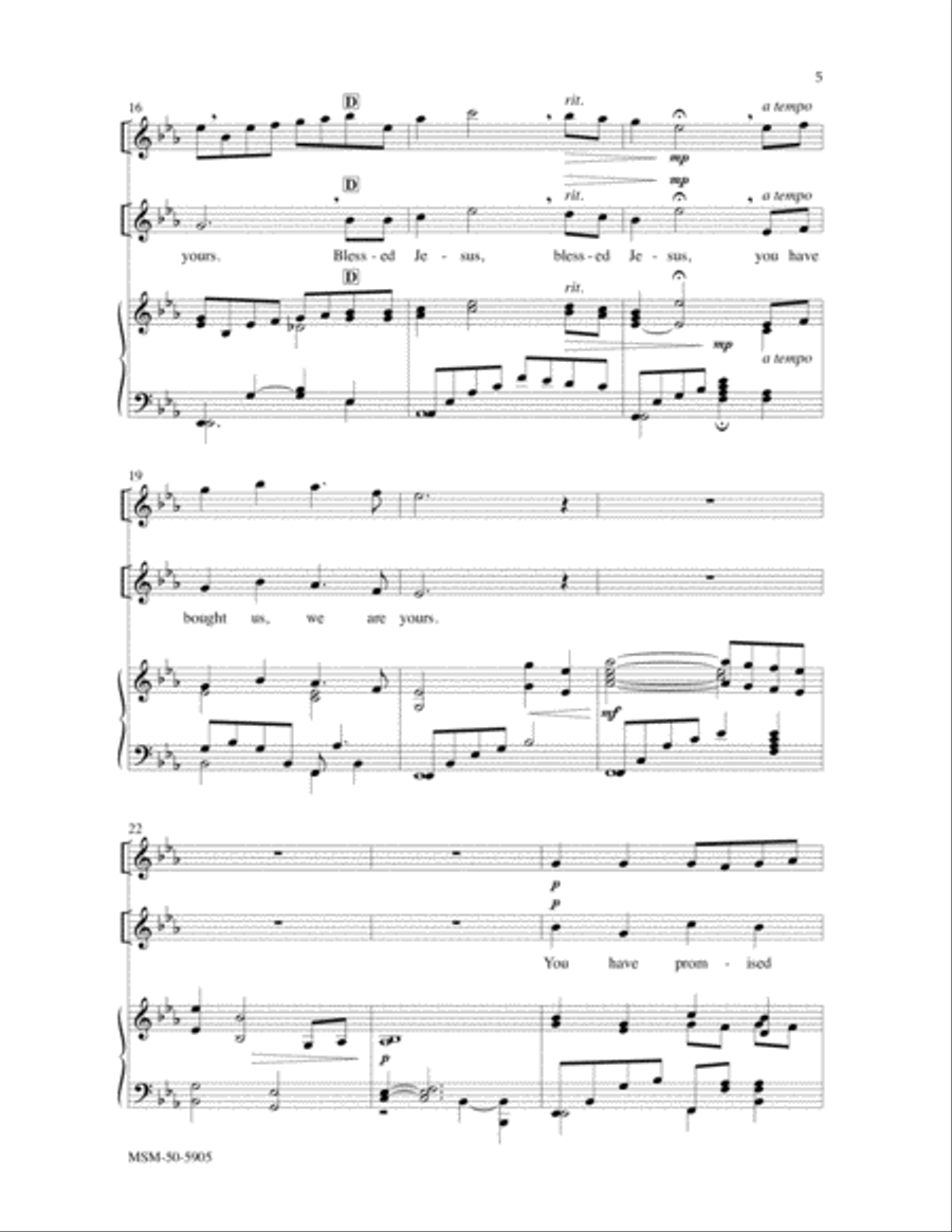 Savior, Like a Shepherd Lead Us Unison Choir scores gallery preview page 4