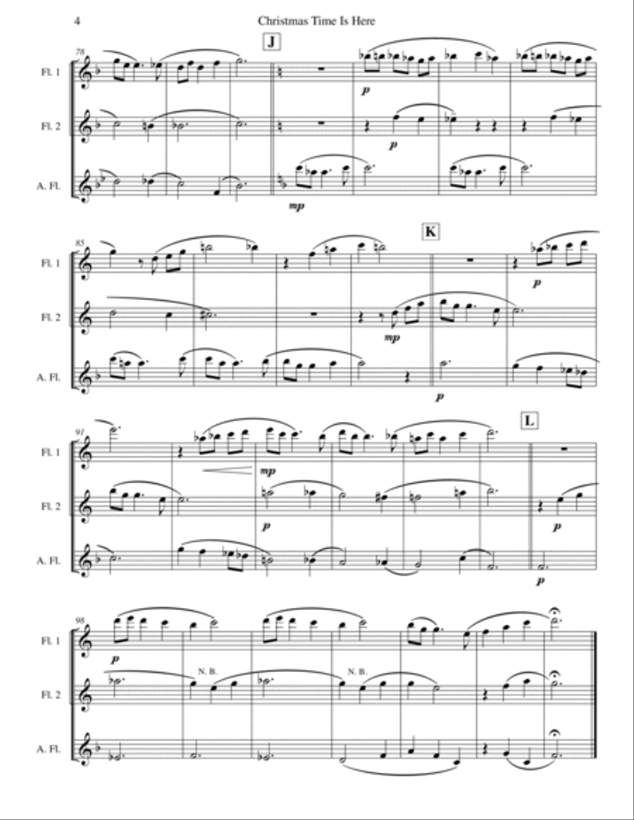 Christmas Time Is Here Flute Trio scores gallery preview page 4