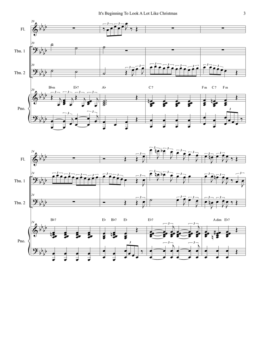 It's Beginning To Look Like Christmas Flute scores gallery preview page 3