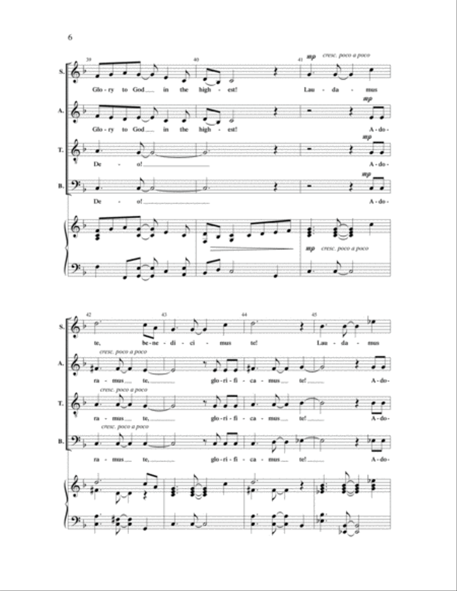 Gloria in Excelsis Deo 4-Part scores gallery preview page 5