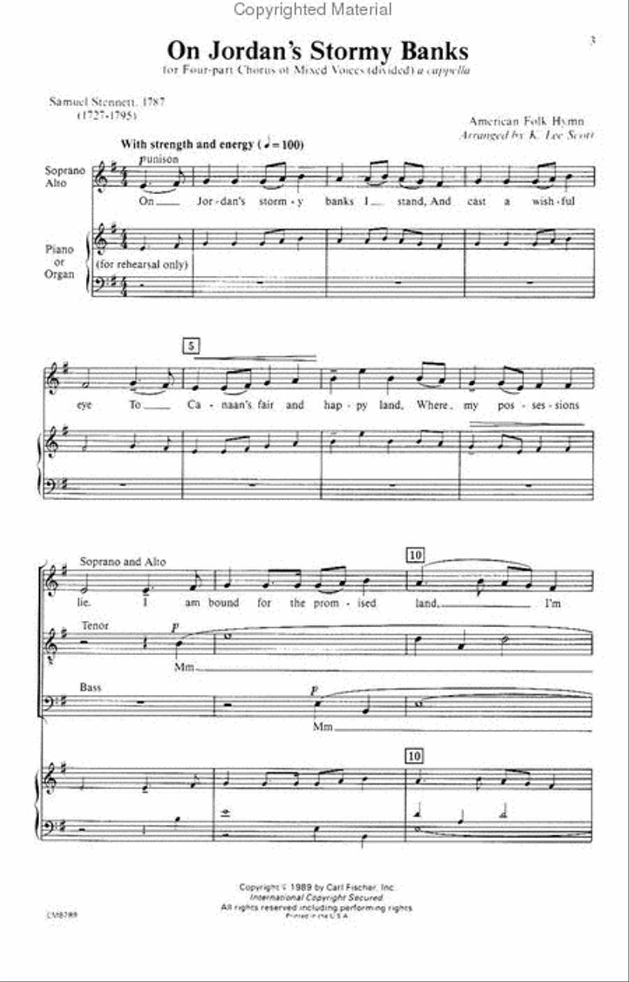 On Jordan's Stormy Banks On Jordan's Stormy Banks 4-Part scores gallery preview page 2