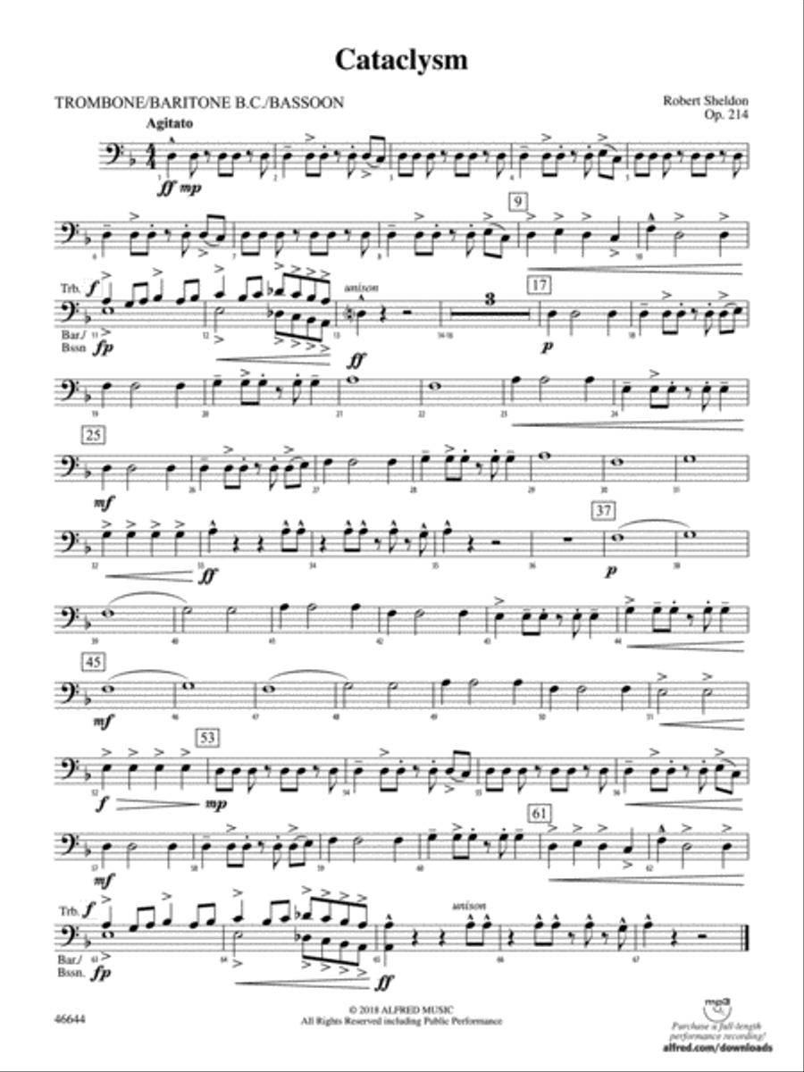 Cataclysm: 1st Trombone Concert Band scores gallery preview page 1