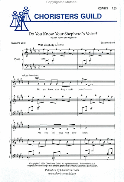 Do You Know Your Shepherd's Voice?