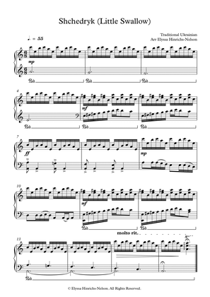 Shchedryk (Little Swallow) for Piano Arr Elyssa Hinrichs-Nelson