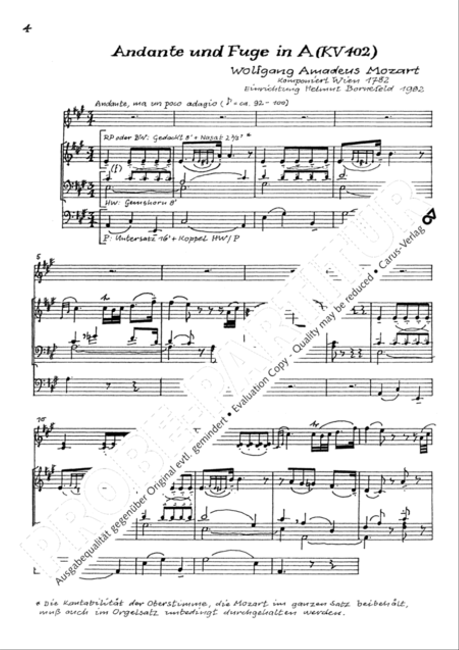Andante und Fuge in A Violin scores gallery preview page 7