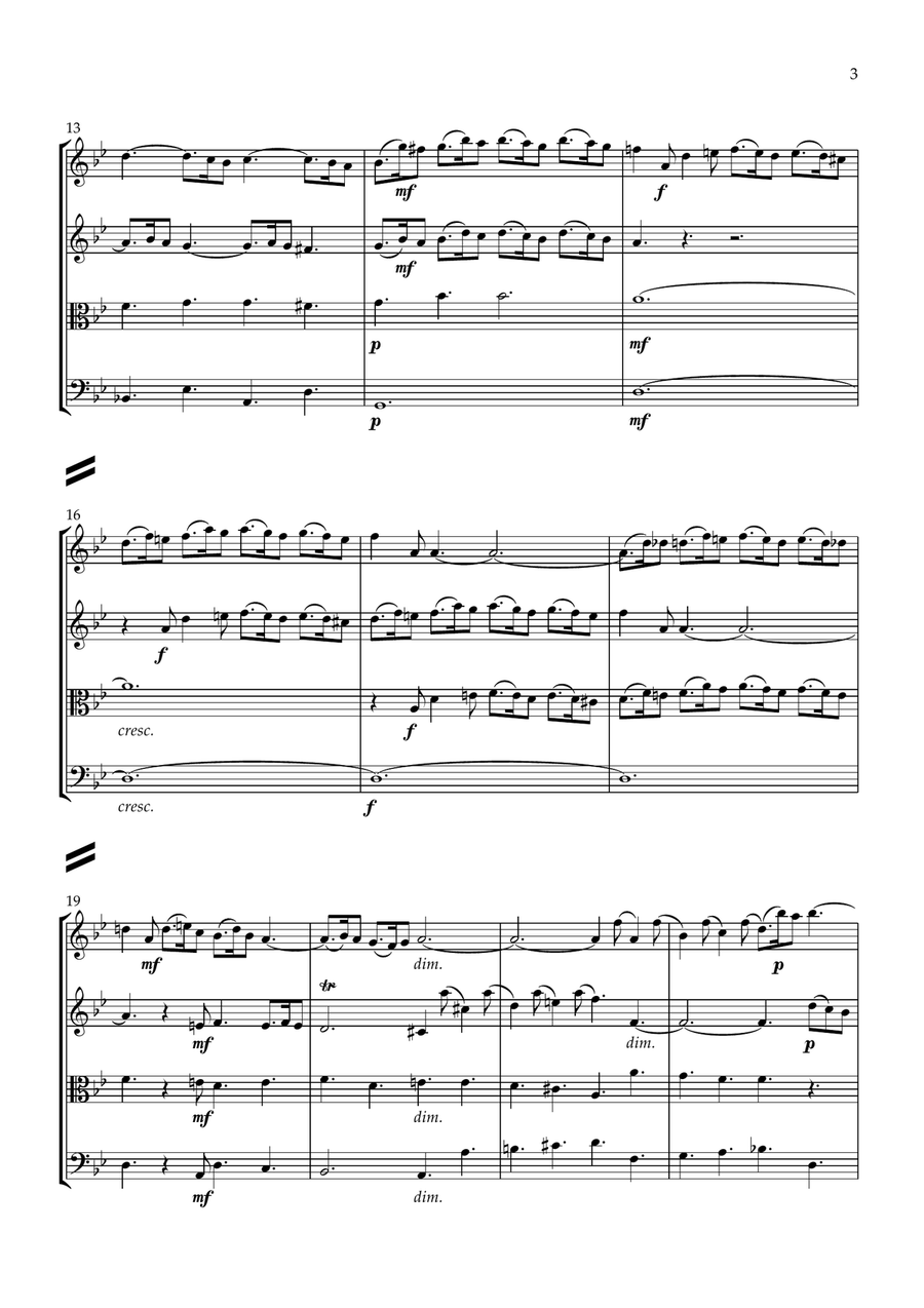 Torelli: Concerto Grosso in G minor (Christmas Concerto) Op.8 No.6 Mvt.1 - string quartet String Quartet scores gallery preview page 3