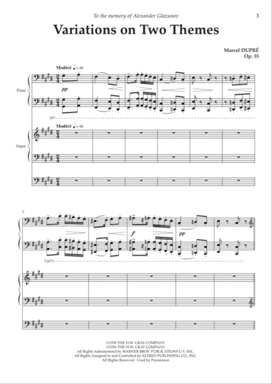 Variations on Two Themes, Op. 35 Organ scores gallery preview page 2