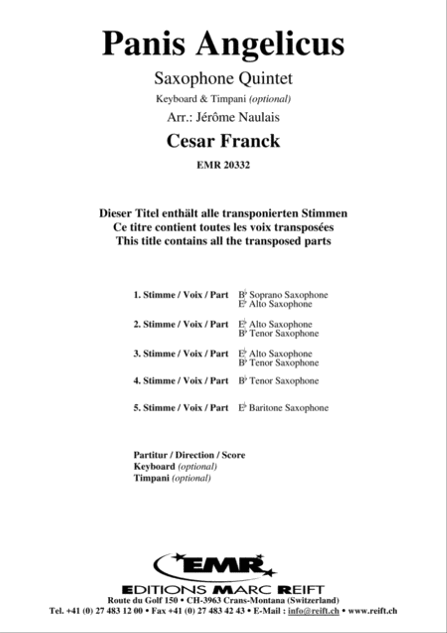 Panis Angelicus Panis Angelicus Saxophone Quintet scores gallery preview page 2