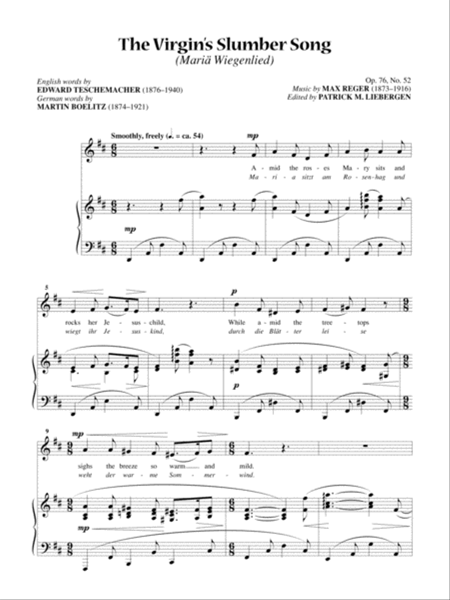 The Virgin's Slumber Song (Maria Weigenlied) [Low Voice] Low Voice scores gallery preview page 1
