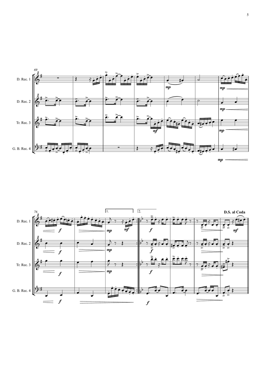 Tico Tico (tico Tico No Fuba) Woodwind Quartet scores gallery preview page 5