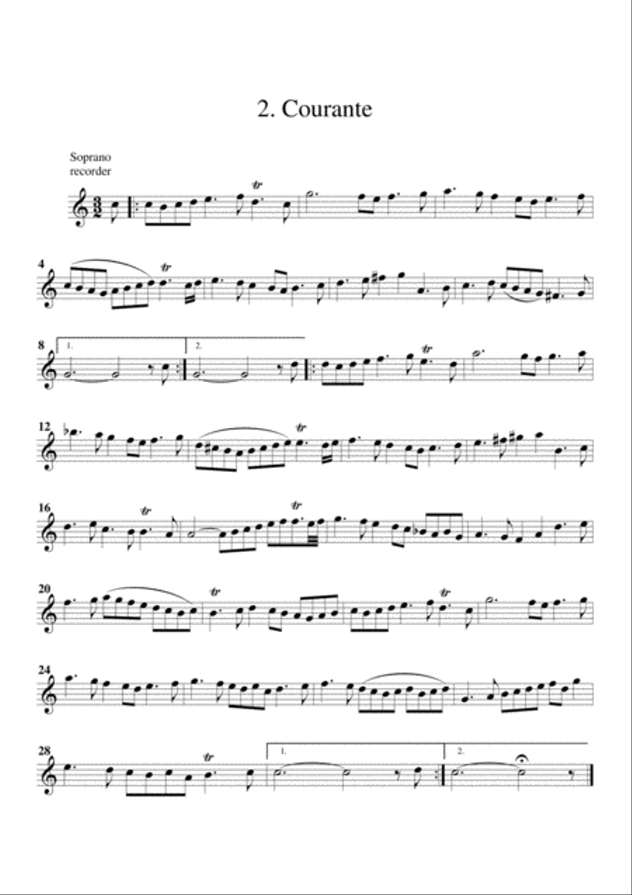 Suite for orchestra no.1, BWV 1066 (arrangement for 4 recorders) Recorder scores gallery preview page 3