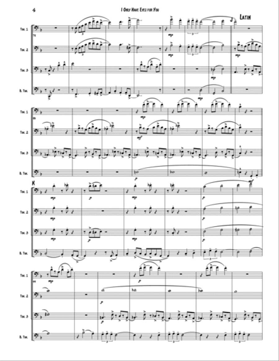I Only Have Eyes For You Brass Quartet scores gallery preview page 4