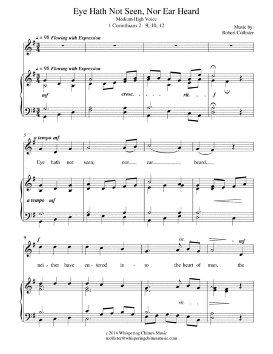 Eye Hath Not Seen, Nor Ear Heard (medium high voice) High Voice scores gallery preview page 2