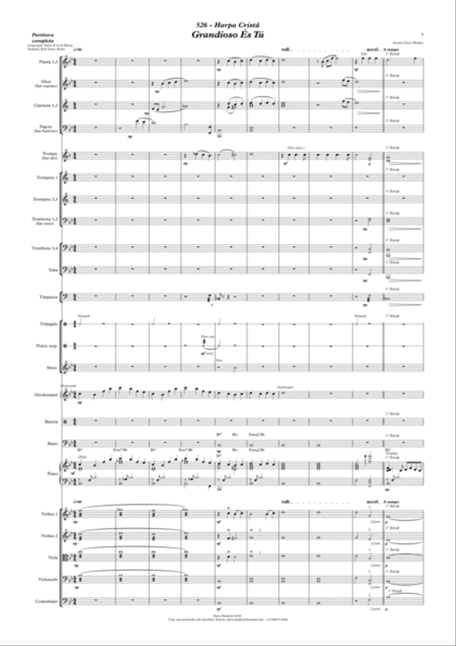 How Great Thou Art (Grandioso és tu) Piano, Vocal, Guitar scores gallery preview page 3