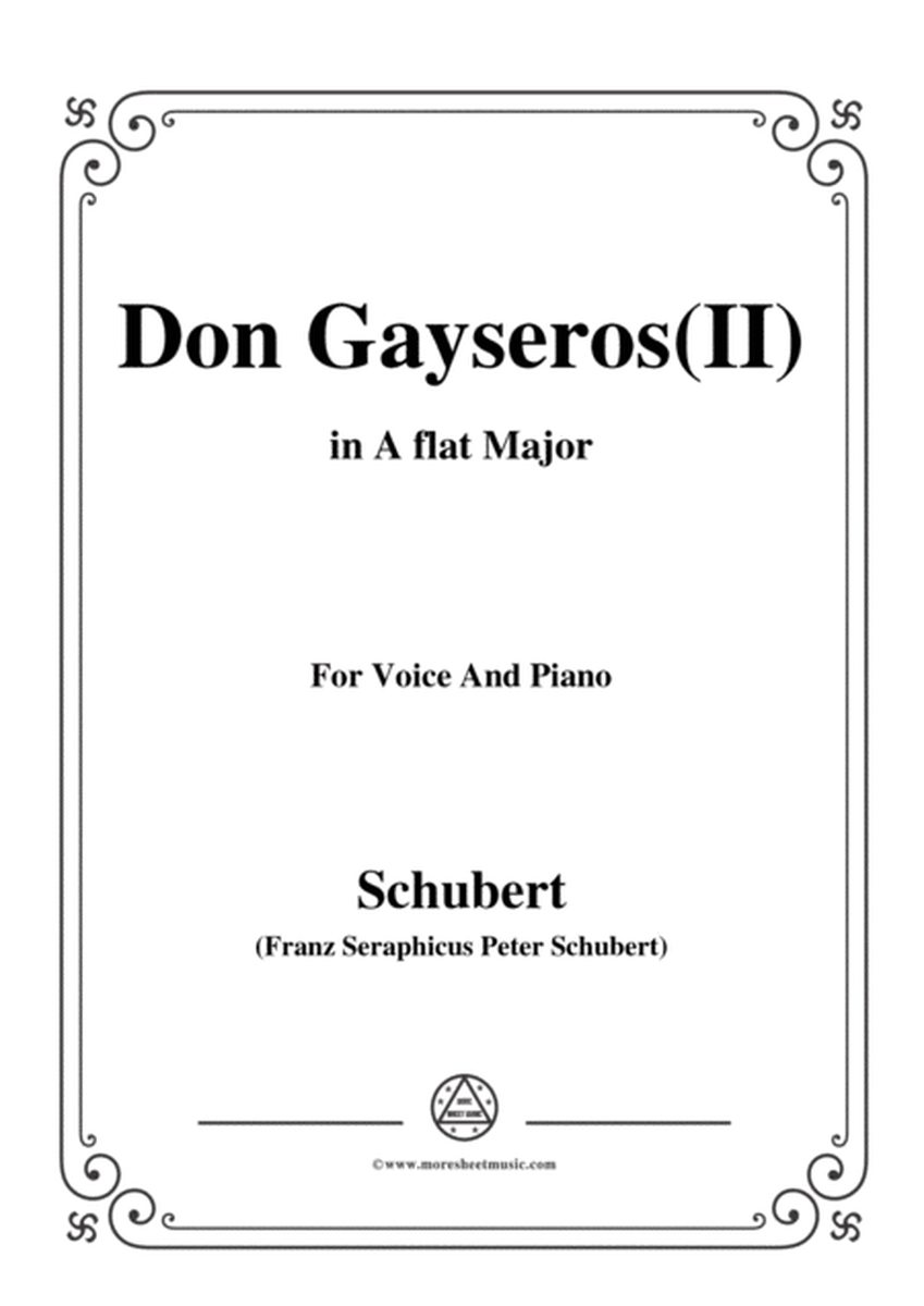 Schubert-Don Gayseros(II),in A flat Major,D.93 No.2,for Voice and Piano image number null