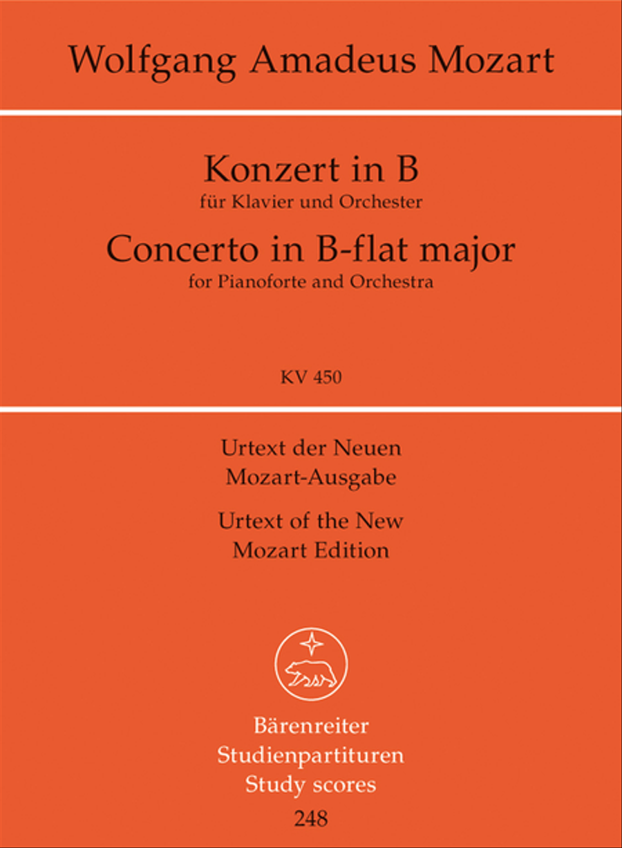 Piano Concerto B flat major, KV 450 Orchestra scores gallery preview page 1