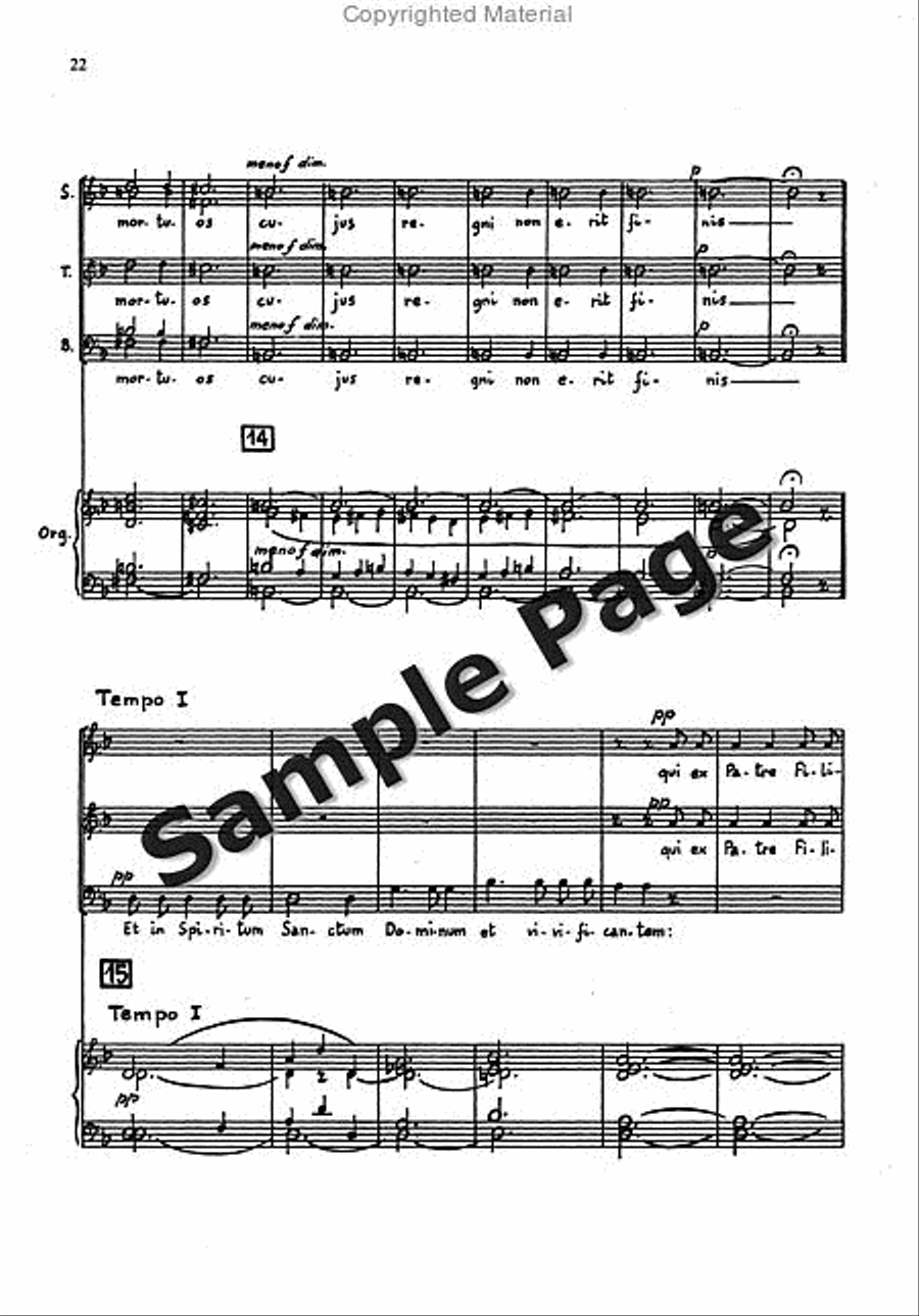 Messa Breve For Mixed Choir (3 Voices Stb) And Organ STB scores gallery preview page 21