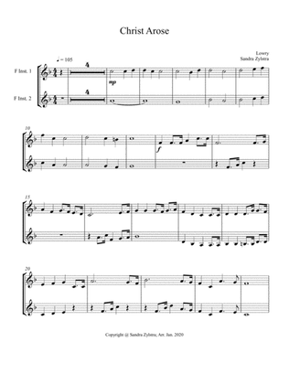 Christ Arose (treble F instrument duet, parts only)