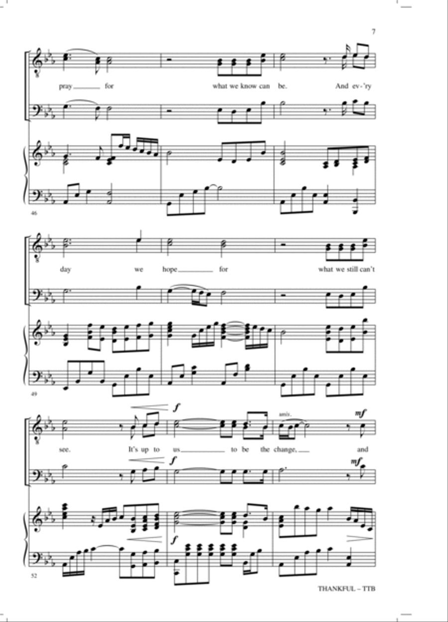 Thankful (arr. Mark Hayes) TTB scores gallery preview page 6