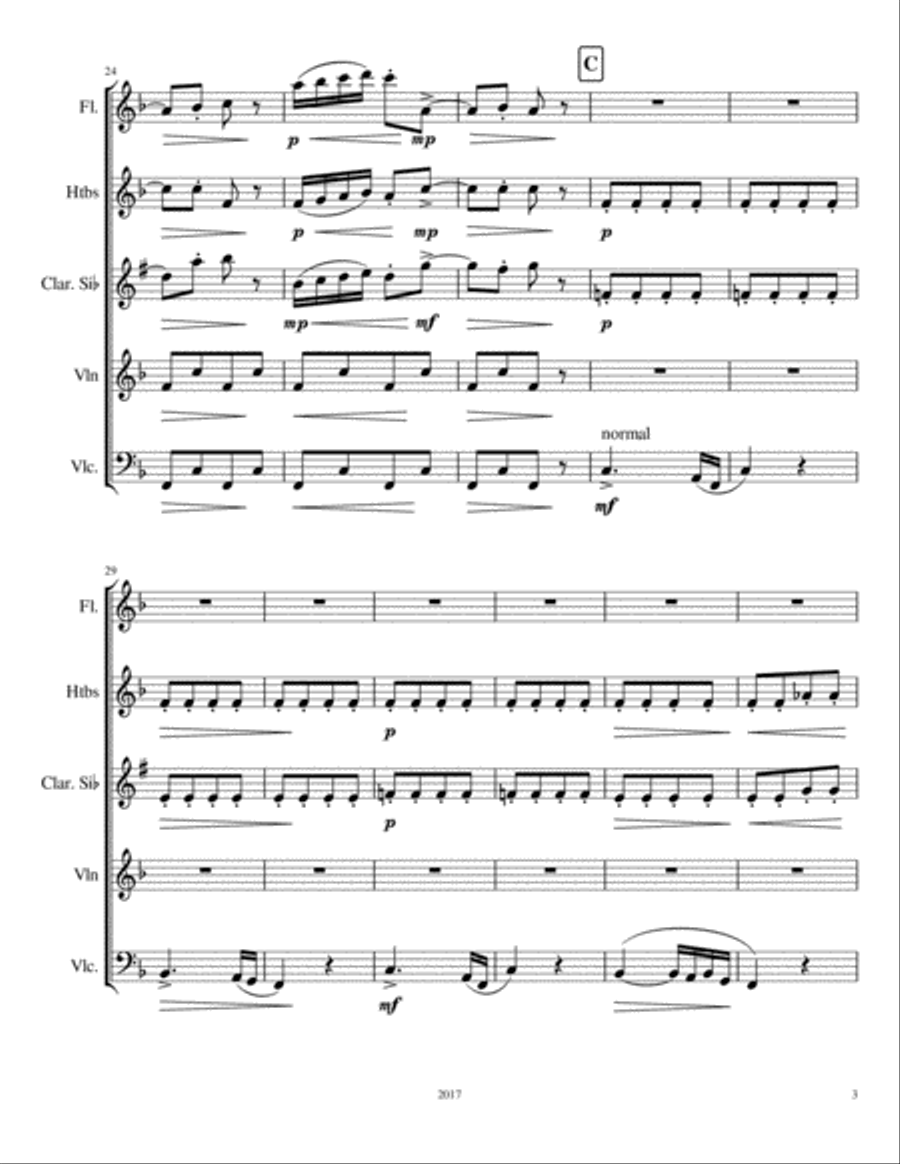 Spinning Song Small Ensemble scores gallery preview page 3